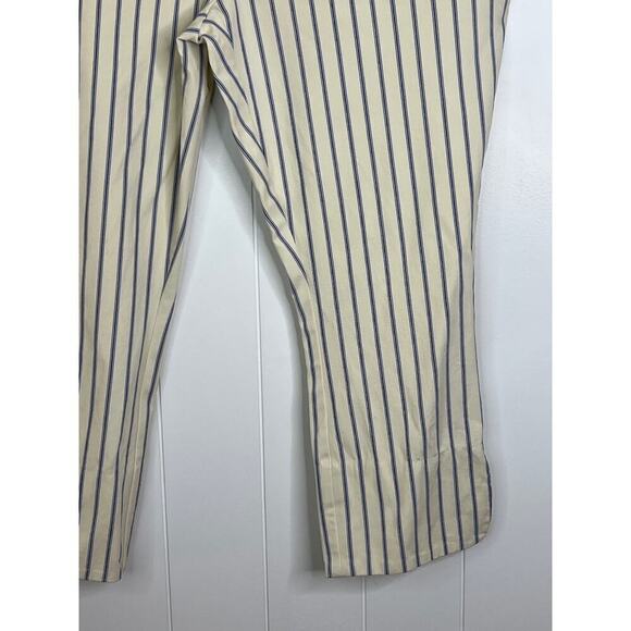 Anthropologie Essential Slim Cropped Pants in Blue Stripe Size 14 - Picture 5 of 10
